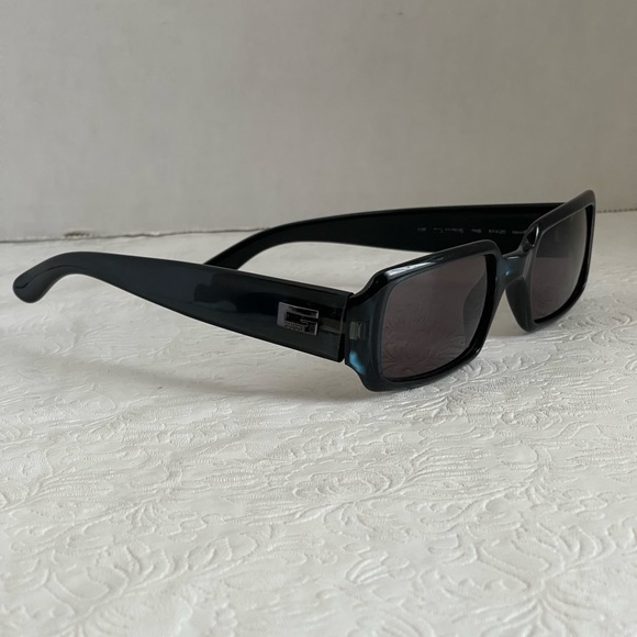 Vintage GUCCI GG 1176S Black Teal Rectangular Sunglasses 1998 Italy 7YB Plastic - Picture 3 of 15